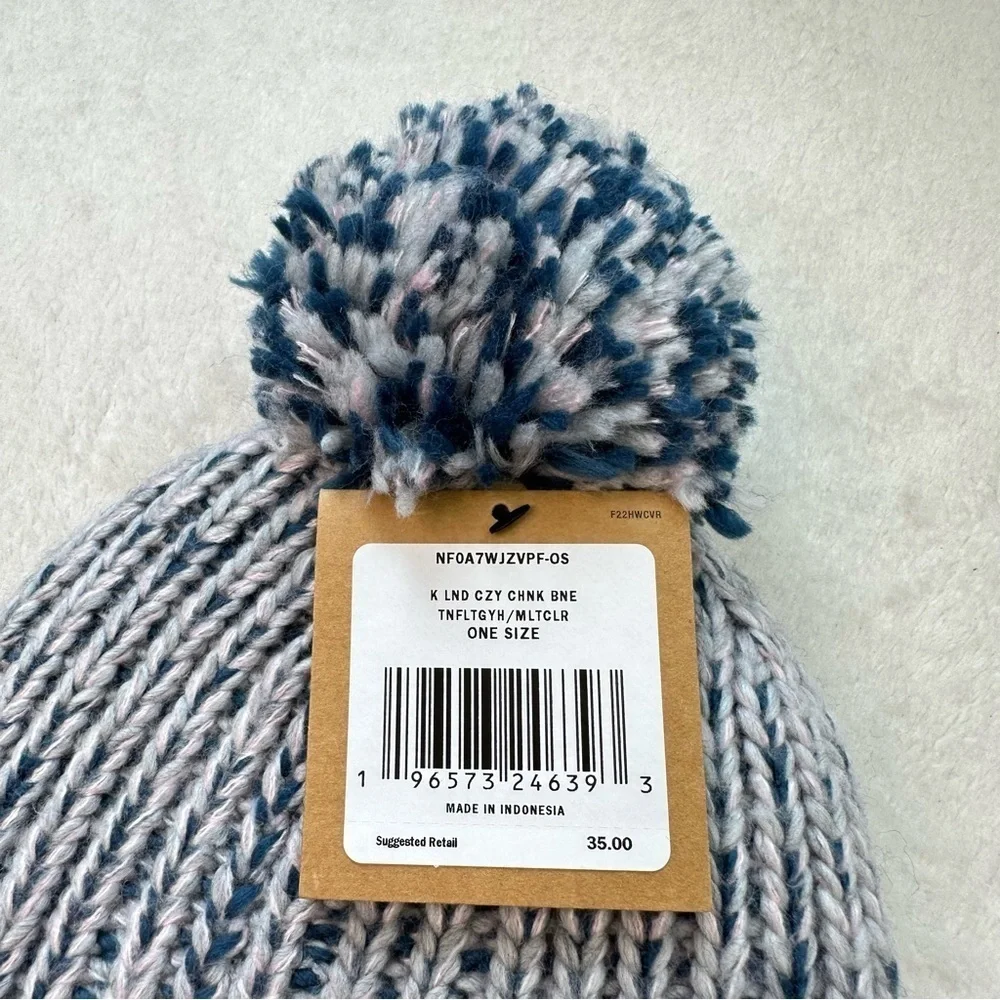 NWT The North Face Kids' Lined Cozy Grey Chunky Beanie Winter Hat